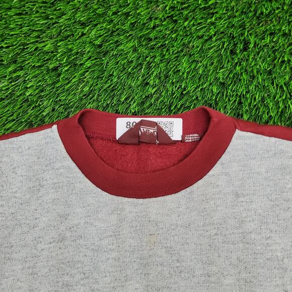 Vintage 90s Line-Up Colorblock Sweatshirt Women XL 23x24 Red - Picture 9 of 12